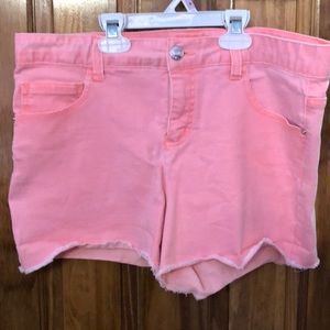 Justice pink jean shorts